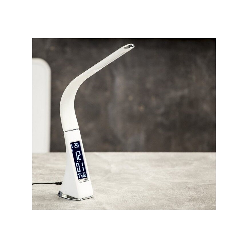 Brilagi - LED prigušiva stona lampa sa displejem PELLE LED/7W/230V bela
