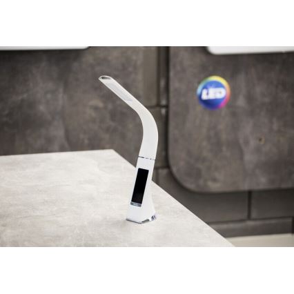 Brilagi - LED prigušiva stona lampa sa displejem PELLE LED/7W/230V bela