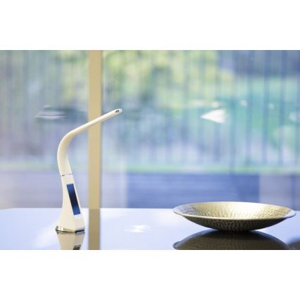 Brilagi - LED prigušiva stona lampa sa displejem PELLE LED/7W/230V bela