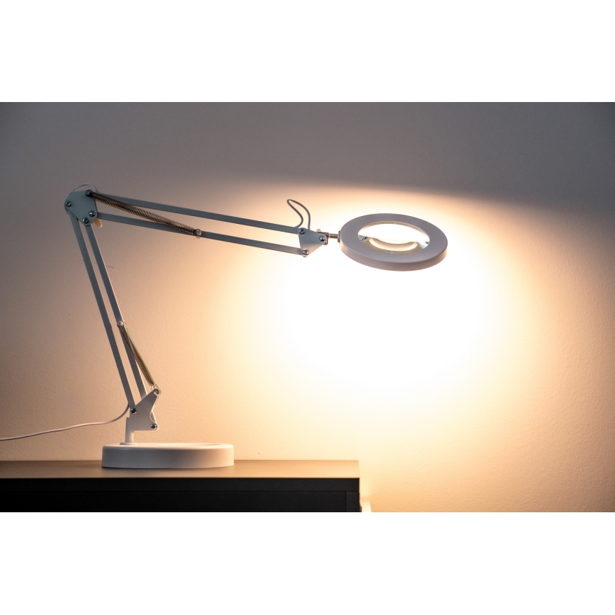 Brilagi - LED prigušiva stona lampa sa lupom LENS LED/12W/5V 3000/4200/6000K bela