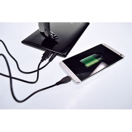 Brilagi - LED prigušiva stona lampa sa USB priključkom LED/12W/230V crna