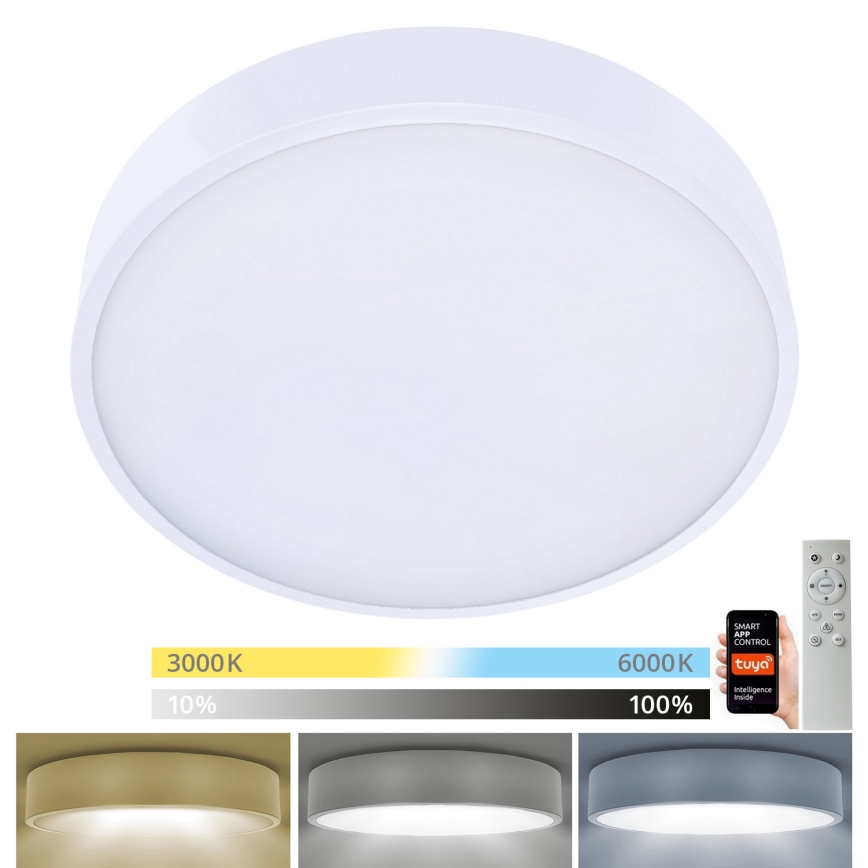 Brilagi - LED prigušiva stropna lampa POOL SMART LED/48W/230V 40 cm 3000-6000K Wi-Fi Tuya + daljinsko upravljanje bela