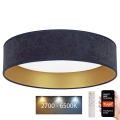 Brilagi - LED prigušiva stropna svetiljka VELVET SMART LED/36W/230V prečnik 55 cm 2700–6500K Wi-Fi Tuya plava/zlatna + daljinski upravljač