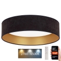 Brilagi - LED prigušiva stropna svetiljka VELVET SMART LED/36W/230V Ø 55 cm 2700-6500K Wi-Fi Tuya crna/zlatna + daljinski upravljač