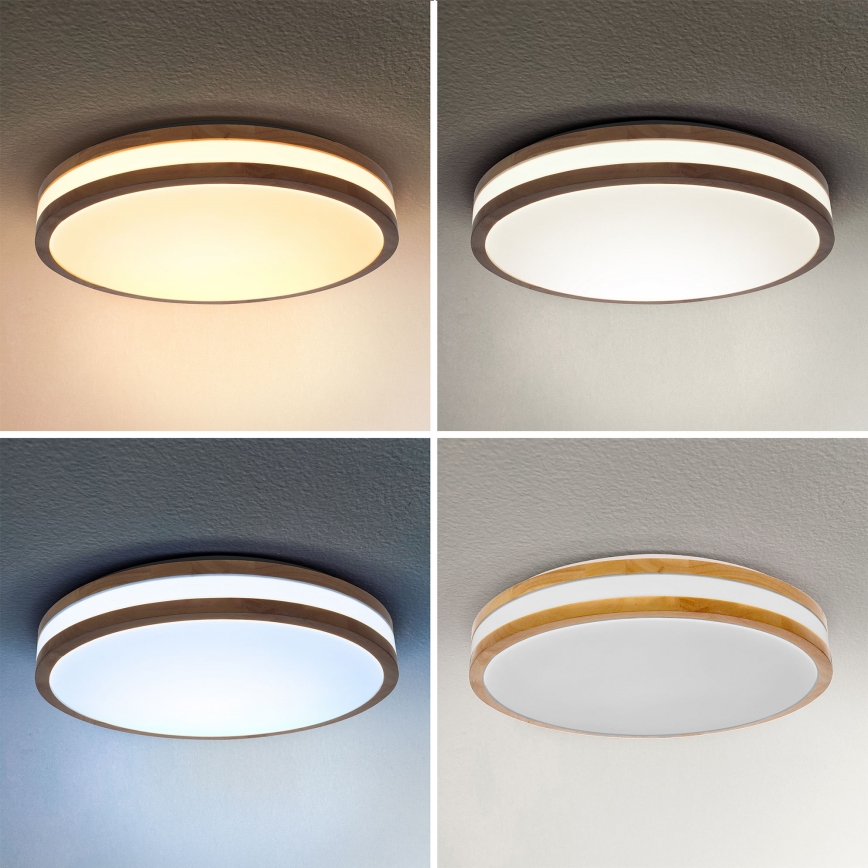 Brilagi - LED Prigušiva stropna svjetiljka MOLINA LED/48W/230V 3000-6500K hrast pr. 38 cm + daljinski upravljač
