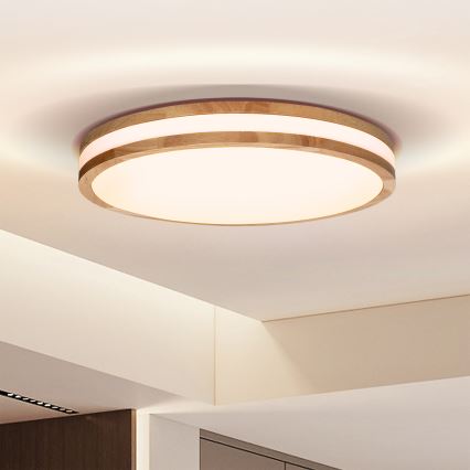 Brilagi - LED Prigušiva stropna svjetiljka MOLINA LED/48W/230V 3000-6500K hrast pr. 38 cm + daljinski upravljač