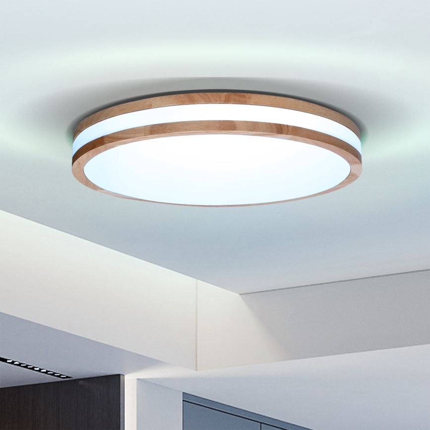 Brilagi - LED Prigušiva stropna svjetiljka MOLINA LED/48W/230V 3000-6500K hrast pr. 38 cm + daljinski upravljač