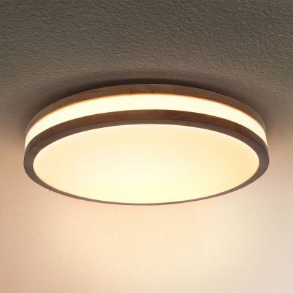 Brilagi - LED Prigušiva stropna svjetiljka MOLINA LED/48W/230V 3000-6500K hrast pr. 38 cm + daljinski upravljač