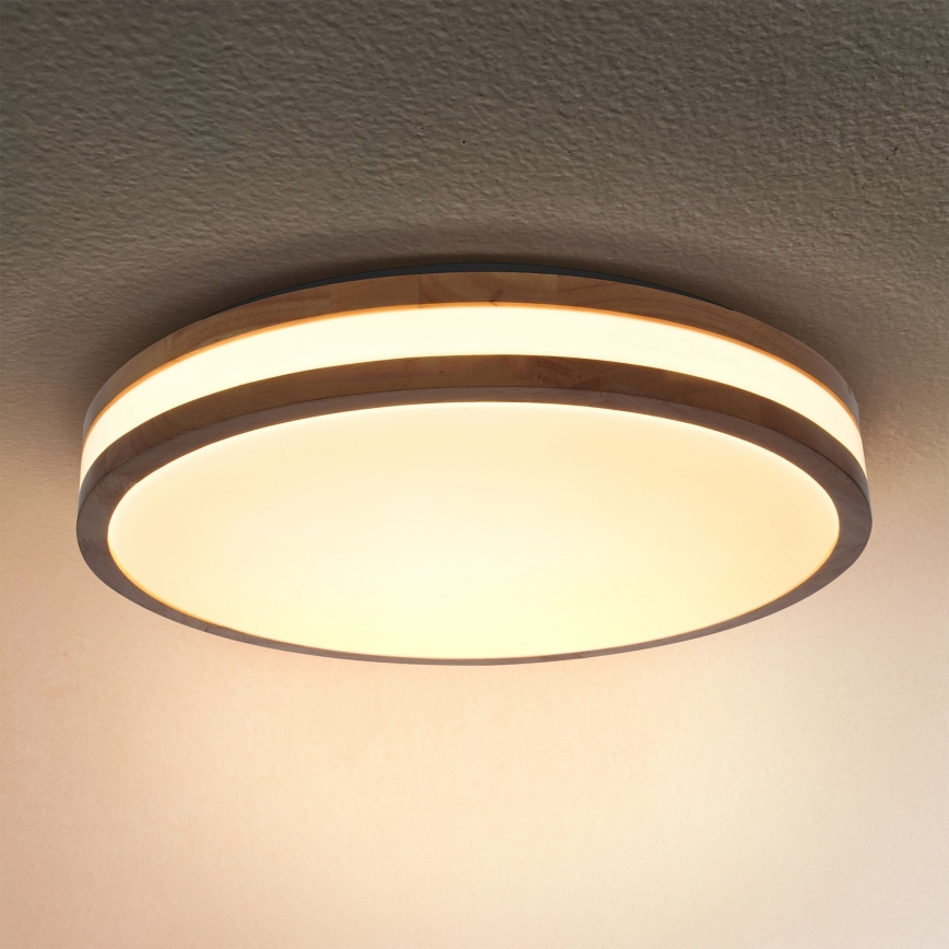Brilagi - LED Prigušiva stropna svjetiljka MOLINA LED/48W/230V 3000-6500K hrast pr. 38 cm + daljinski upravljač