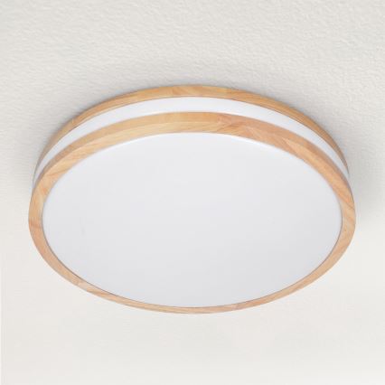 Brilagi - LED Prigušiva stropna svjetiljka MOLINA LED/48W/230V 3000-6500K hrast pr. 38 cm + daljinski upravljač