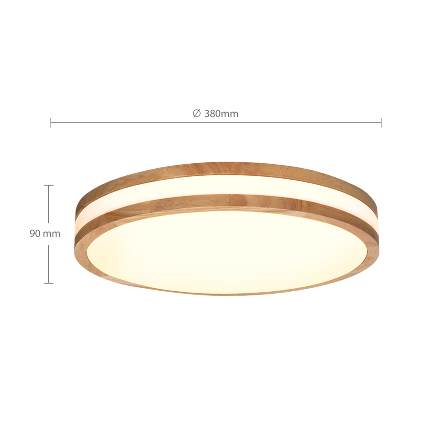 Brilagi - LED Prigušiva stropna svjetiljka MOLINA LED/48W/230V 3000-6500K hrast pr. 38 cm + daljinski upravljač