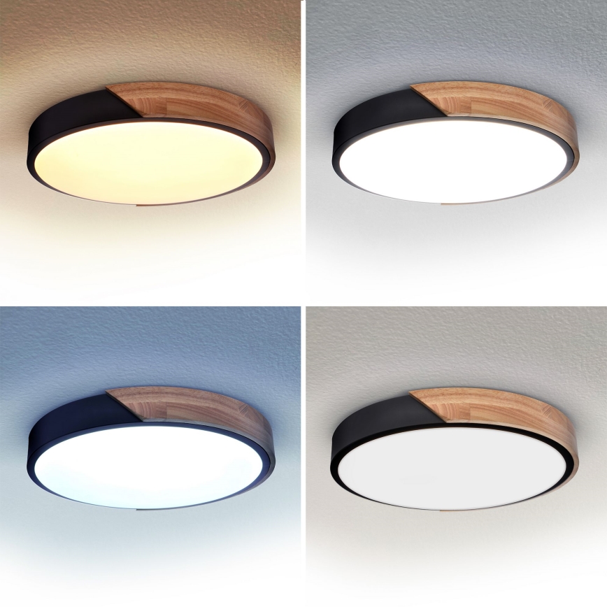 Brilagi - LED Prigušiva stropna svjetiljka PILANA LED/48W/230V 3000-6500K hrast pr. 40 cm + daljinski upravljač