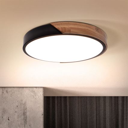 Brilagi - LED Prigušiva stropna svjetiljka PILANA LED/48W/230V 3000-6500K hrast pr. 40 cm + daljinski upravljač