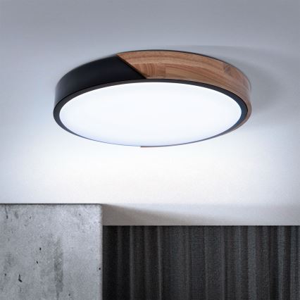 Brilagi - LED Prigušiva stropna svjetiljka PILANA LED/48W/230V 3000-6500K hrast pr. 40 cm + daljinski upravljač