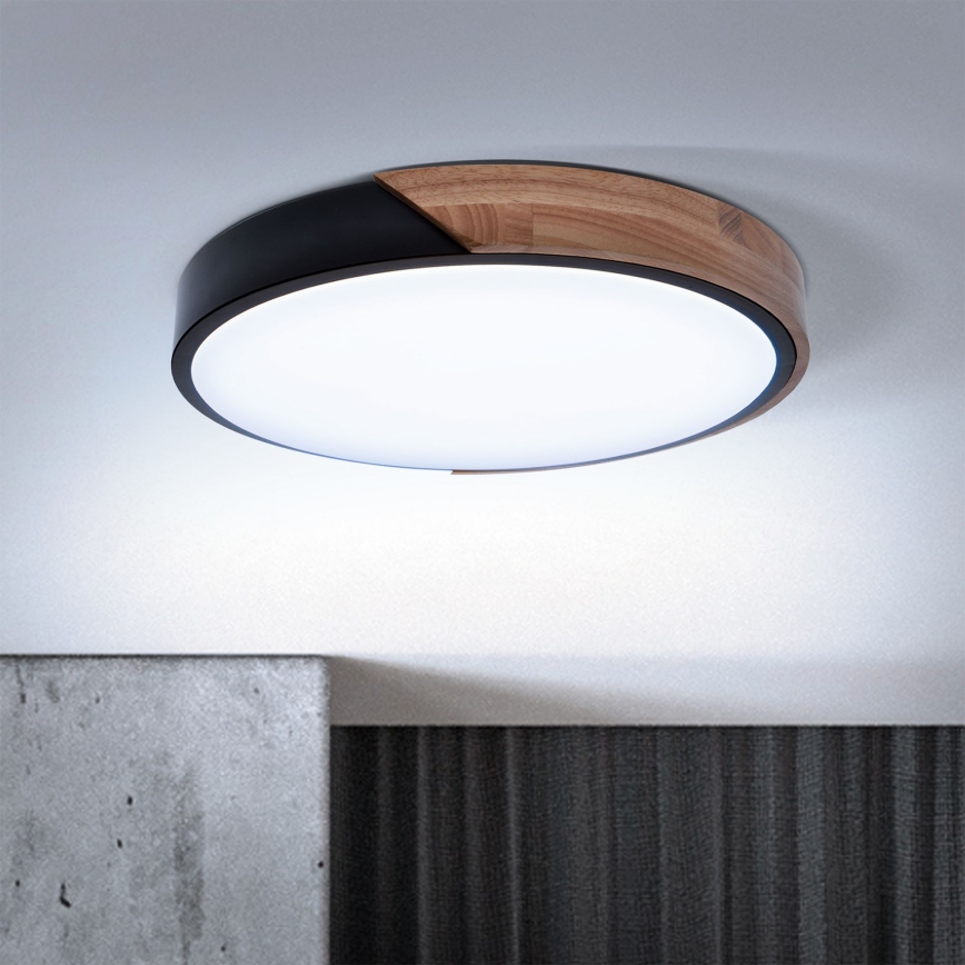Brilagi - LED Prigušiva stropna svjetiljka PILANA LED/48W/230V 3000-6500K hrast pr. 40 cm + daljinski upravljač
