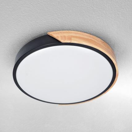 Brilagi - LED Prigušiva stropna svjetiljka PILANA LED/48W/230V 3000-6500K hrast pr. 40 cm + daljinski upravljač