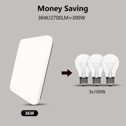 Brilagi - LED Prigušiva stropna svjetiljka SMART LED/36W/230V 2700-6500K Wi-Fi Tuya + daljinski upravljač