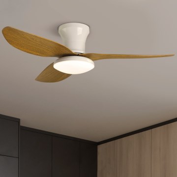 Brilagi - LED prigušiva stropni ventilator LED/30W/230V 3000-6500K bela/smeđa + daljinski upravljač