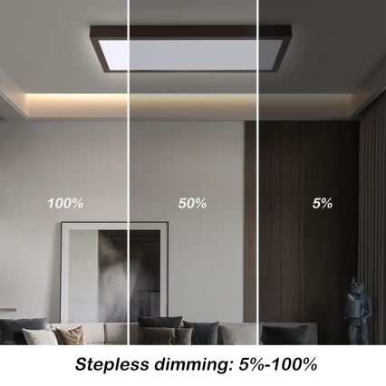 Brilagi - LED prigušiva plafonska svetiljka za kupatilo FRAME SMART LED/30W/230V 30x60 cm 3000-6000K IP44 crna + daljinski upravljač
