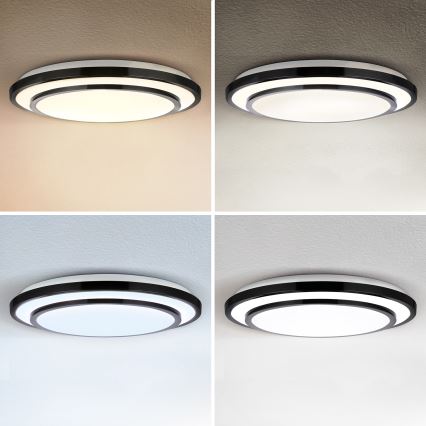 Brilagi - LED prigušiva stropna svetiljka LUCIANO LED/48W/230V 3000-6500K preč. 39 cm crna + daljinski upravljač