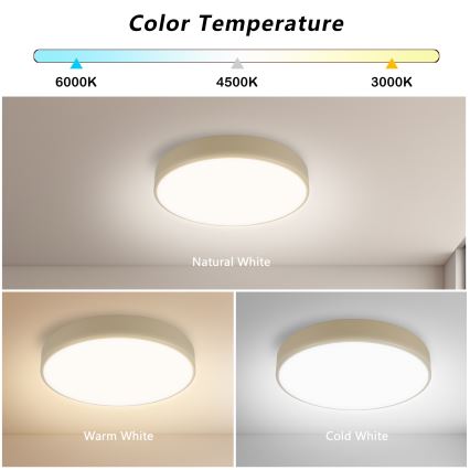 Brilagi - prigušiva LED stropna svetiljka POOL LED/36W/230V 3000-6000K prečnik 30 cm u bež boji + daljinski upravljač