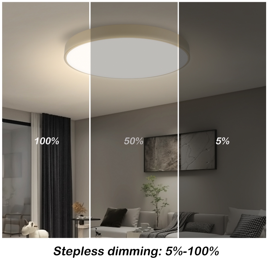 Brilagi - LED prigušiva plafonska svetiljka POOL LED/60W/230V 3000-6000K preč. 50 cm bež + daljinski upravljač