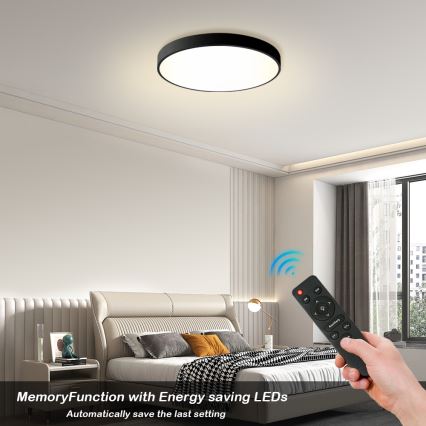 Brilagi - LED prigušiva plafonska svetiljka POOL LED/60W/230V 3000-6000K prečnik 60 cm crna + daljinski upravljač