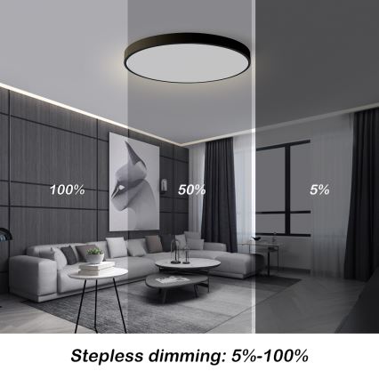 Brilagi - LED prigušiva plafonska svetiljka POOL SMART LED/100W/230V 3000-6000K pr. 80 cm Wi-Fi Tuya crna + daljinski upravljač