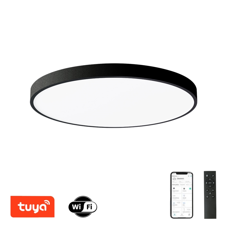 Brilagi - LED prigušiva plafonska svetiljka POOL SMART LED/100W/230V 3000-6000K pr. 80 cm Wi-Fi Tuya crna + daljinski upravljač