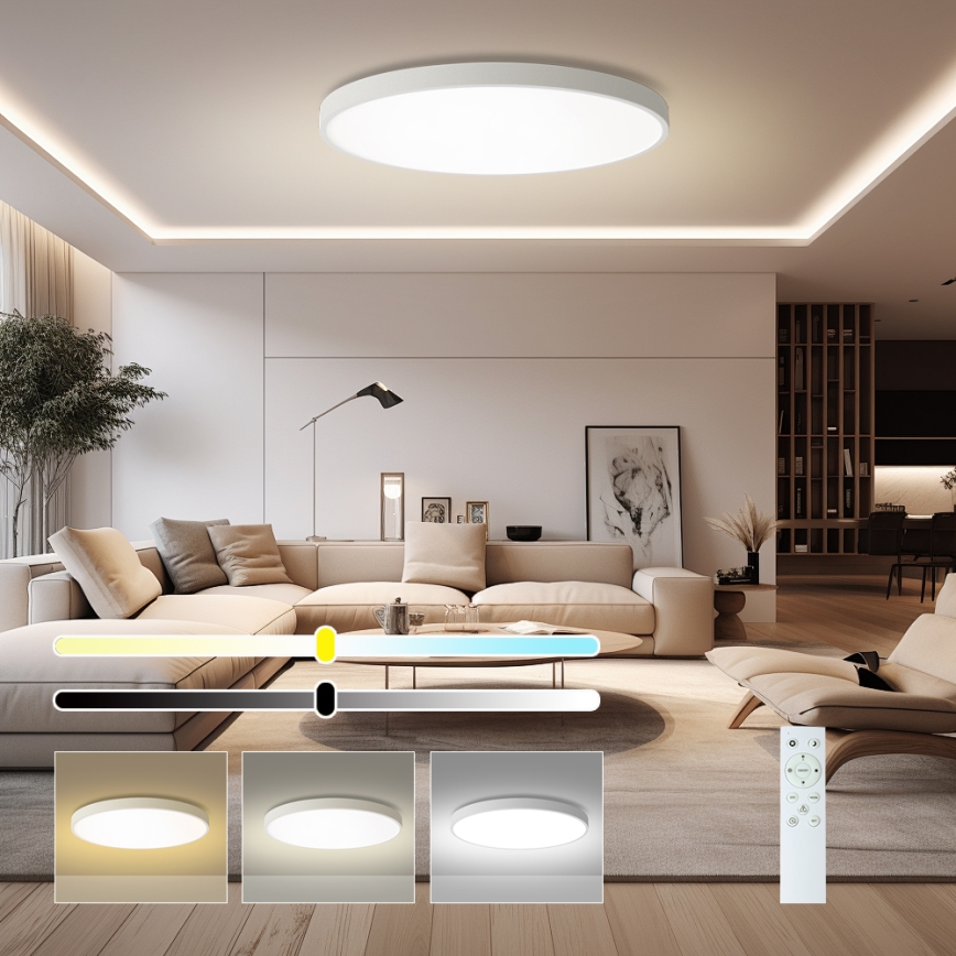 Brilagi - LED stropno svetlo, prigušiva, POOL SMART LED/128W/230V 3000–6000K prečnik 100 cm Wi‑Fi Tuya, bela + daljinski upravljač