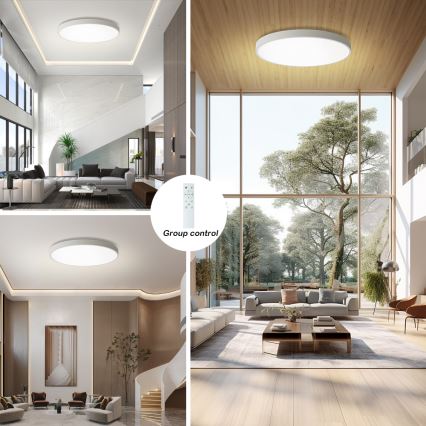 Brilagi - LED stropno svetlo, prigušiva, POOL SMART LED/128W/230V 3000–6000K prečnik 100 cm Wi‑Fi Tuya, bela + daljinski upravljač