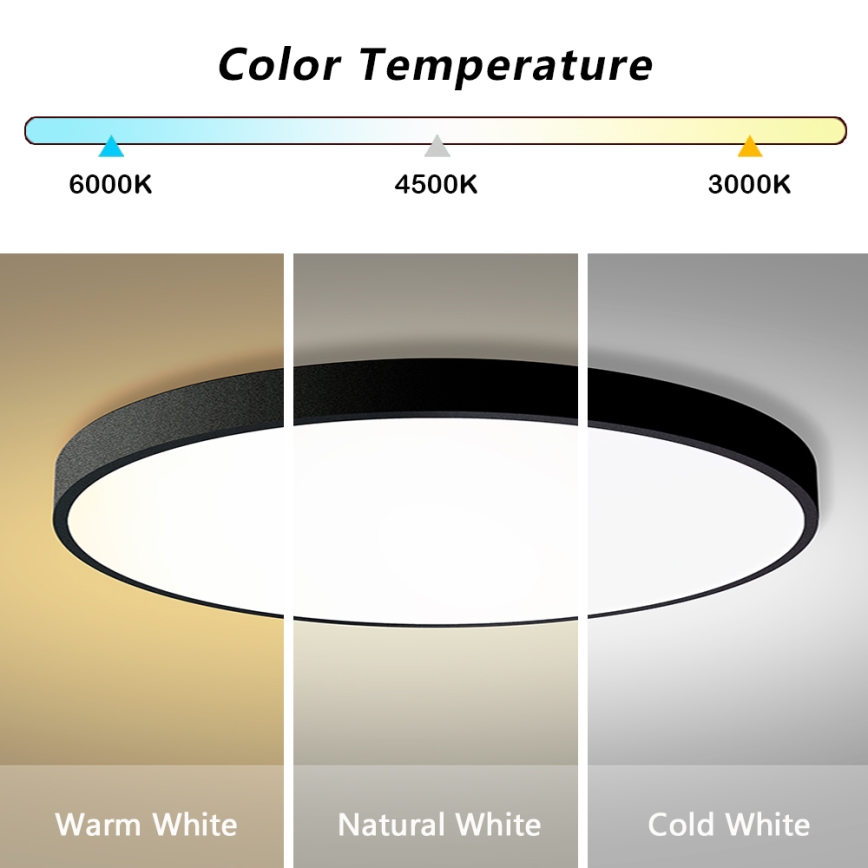 Brilagi - LED prigušiva plafonsko svetlo POOL SMART LED/128W/230V 3000-6000K prečnika 100 cm Wi-Fi Tuya crna + daljinski upravljač