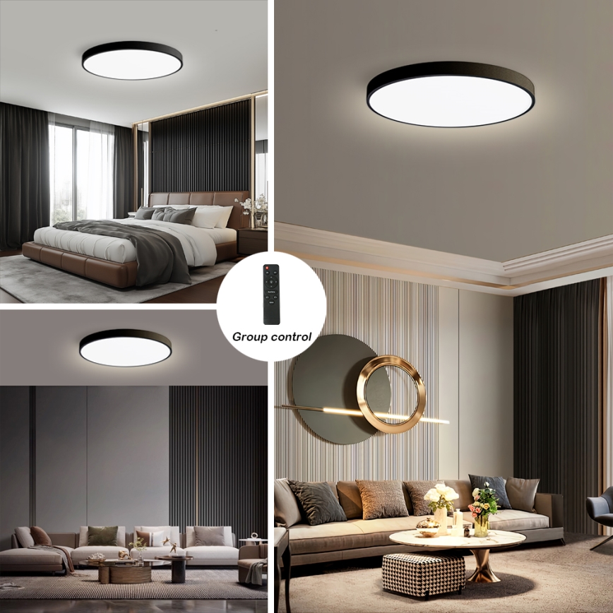 Brilagi - LED prigušiva plafonsko svetlo POOL SMART LED/128W/230V 3000-6000K prečnika 100 cm Wi-Fi Tuya crna + daljinski upravljač