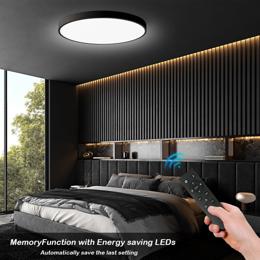 Brilagi - prigušiva LED plafonska svetiljka POOL SMART LED/180W/230V 3000-6000K prečnik 120 cm Wi-Fi Tuya crna + daljinsko upravljanje