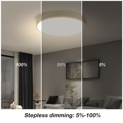 Brilagi - LED prigušiva plafonska svetiljka POOL SMART LED/48W/230V 3000-6000K fi 40 cm Wi-Fi Tuya bež + daljinski upravljač