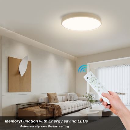 Brilagi - LED prigušiva plafonska lampa POOL SMART LED/60W/230V 3000-6000K prečnika 50 cm Wi-Fi Tuya bež + daljinski upravljač