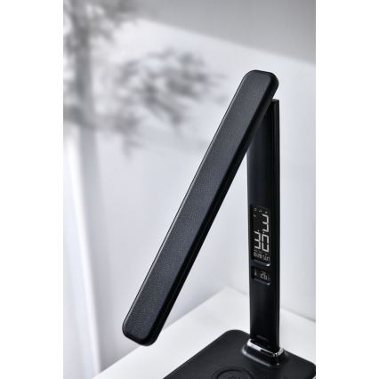 Brilagi - LED stona lampa sa prigušivačem, bežičnim QI punjenjem i USB REGINA LED/8,5W/230V crna