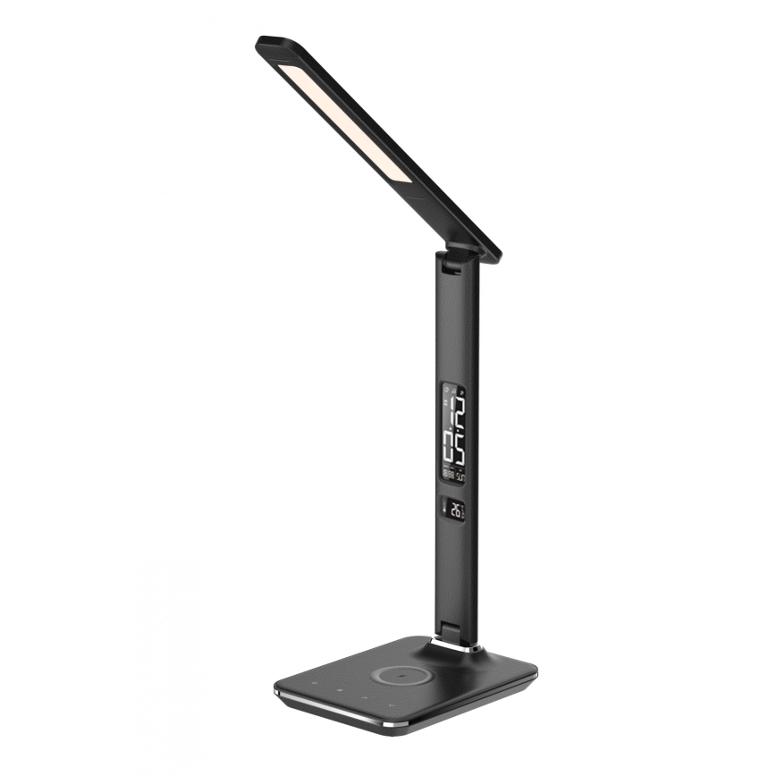 Brilagi - LED stona lampa sa prigušivačem, bežičnim QI punjenjem i USB REGINA LED/8,5W/230V crna