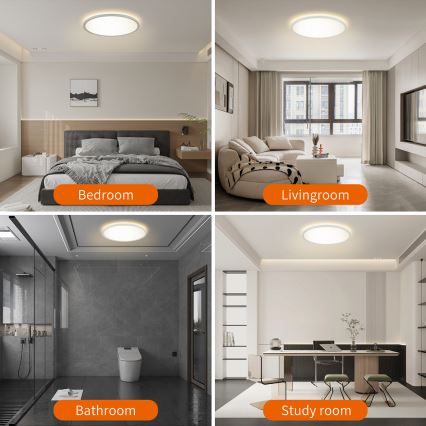 Brilagi - prigušiva LED svetiljka sa senzorom pokreta i sumraka ULTRA SLIM LED/18W/230V prečnik 30 cm + daljinski upravljač