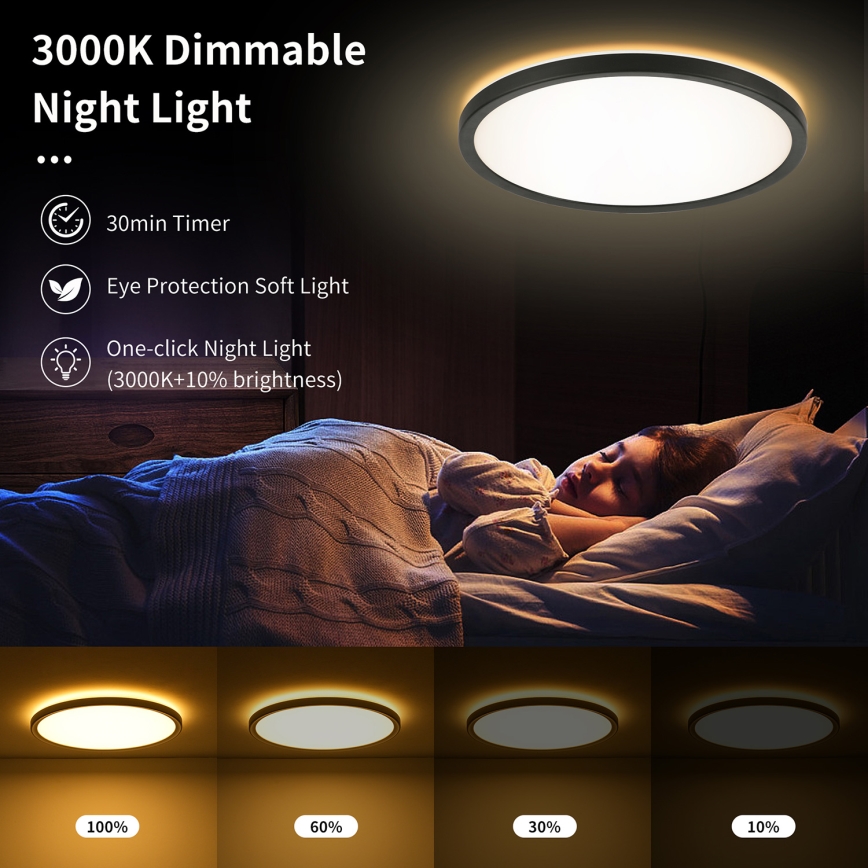 Brilagi - LED prigušiva svetiljka sa senzorom pokreta i sumraka ULTRA SLIM LED/18W/230V prečnik 30 cm + daljinski upravljač