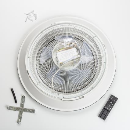 Brilagi - prigušiva LED svetiljka sa ventilatorom AURA LED/38W/230V 3000-6000K crna + daljinski upravljač