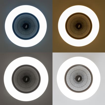 Brilagi - prigušiva LED svetiljka sa ventilatorom AURA LED/38W/230V 3000-6000K crna + daljinski upravljač
