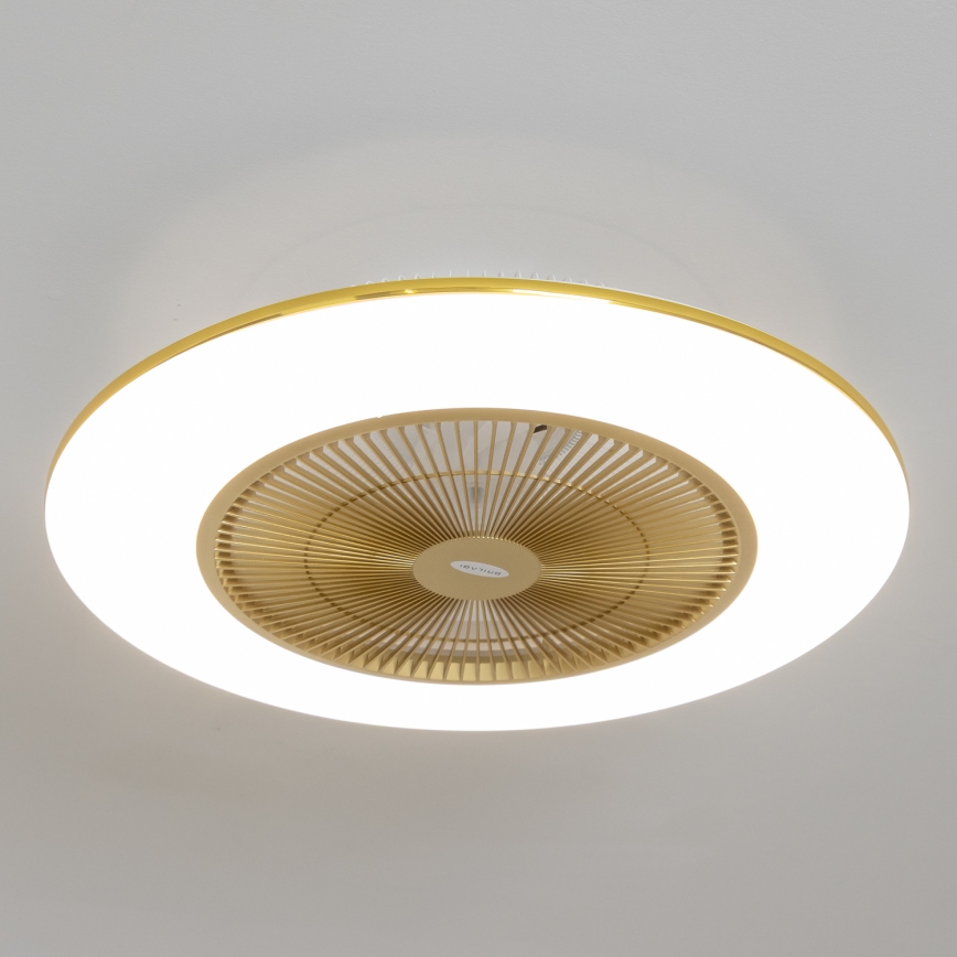 Brilagi - LED prigušiva svetiljka sa ventilatorom AURA LED/38W/230V 3000-6000K zlatna + daljinski upravljač