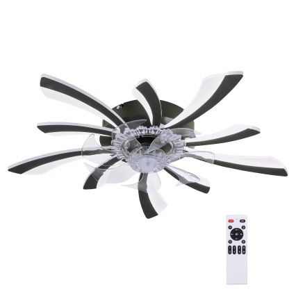 Brilagi - LED prigušiva stropna lampa sa ventilatorom LED/50W/230V 3000-6500K crna + daljinski upravljač