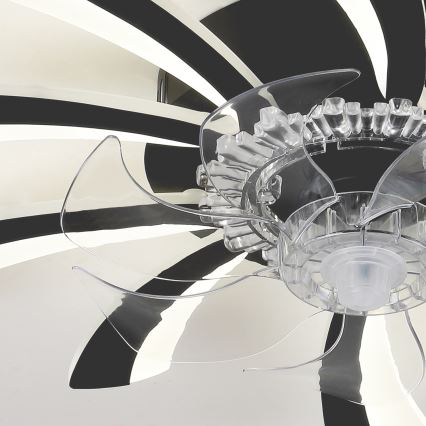 Brilagi - LED prigušiva stropna lampa sa ventilatorom LED/50W/230V 3000-6500K crna + daljinski upravljač