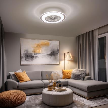Brilagi - LED prigušiva svetiljka sa ventilatorom RONDA LED/48W/230V 3000-6000K srebrna + daljinski upravljač