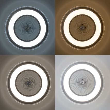 Brilagi - LED prigušiva svetiljka sa ventilatorom RONDA LED/48W/230V 3000-6000K srebrna + daljinski upravljač