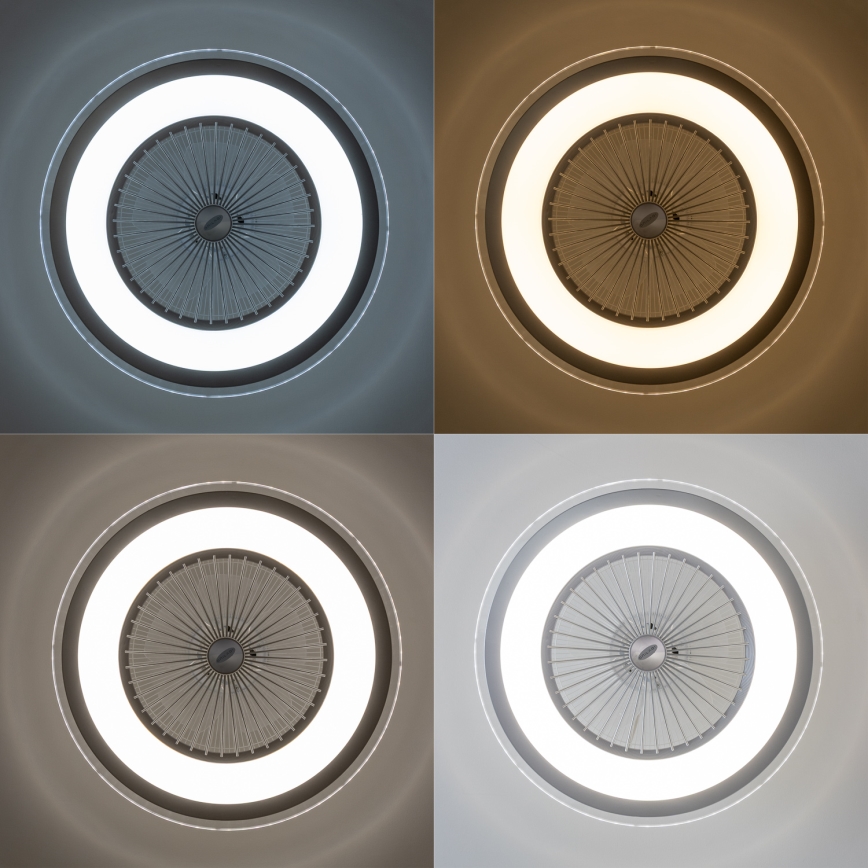 Brilagi - LED prigušiva svetiljka sa ventilatorom RONDA LED/48W/230V 3000-6000K srebrna + daljinski upravljač
