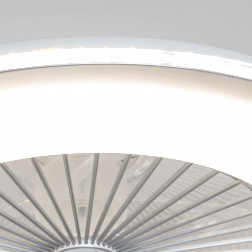 Brilagi - LED prigušiva svetiljka sa ventilatorom RONDA LED/48W/230V 3000-6000K srebrna + daljinski upravljač