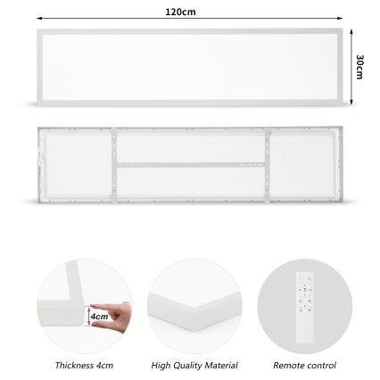 Brilagi - LED prigušiva stropna svetiljka za kupatilo FRAME SMART LED/50W/230V 120x30 cm 3000-6000K IP44 srebrna + daljinski upravljač
